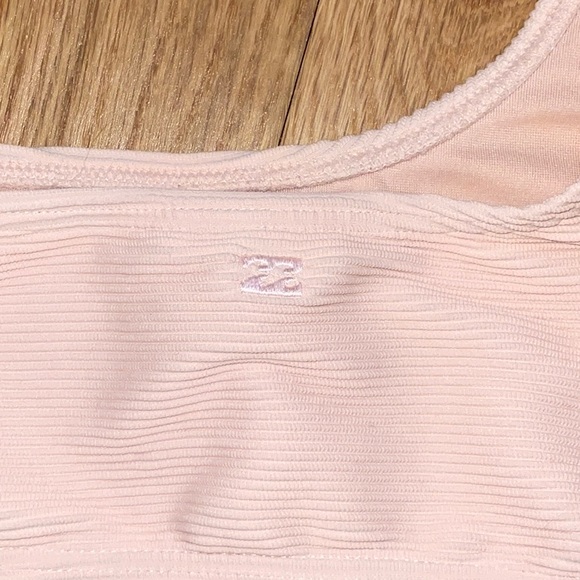 Billabong | Barely Blush Tanlines One-Shoulder, Ribbed Blush Bikini Top - Small - Picture 4 of 4